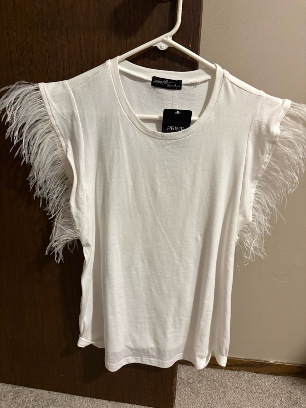 PRIMP White Feather Sleeve Tank Top